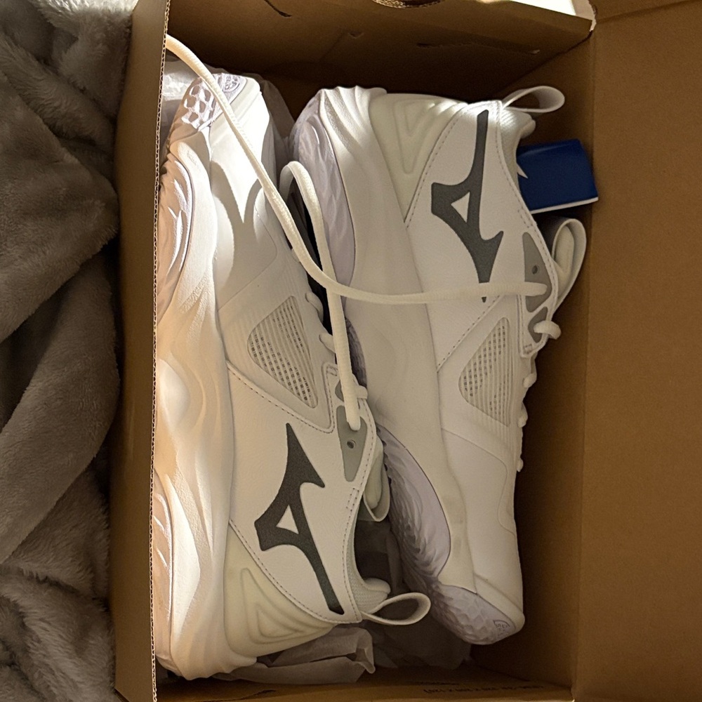 Mizuno White and Gray Men's Athletic Shoes